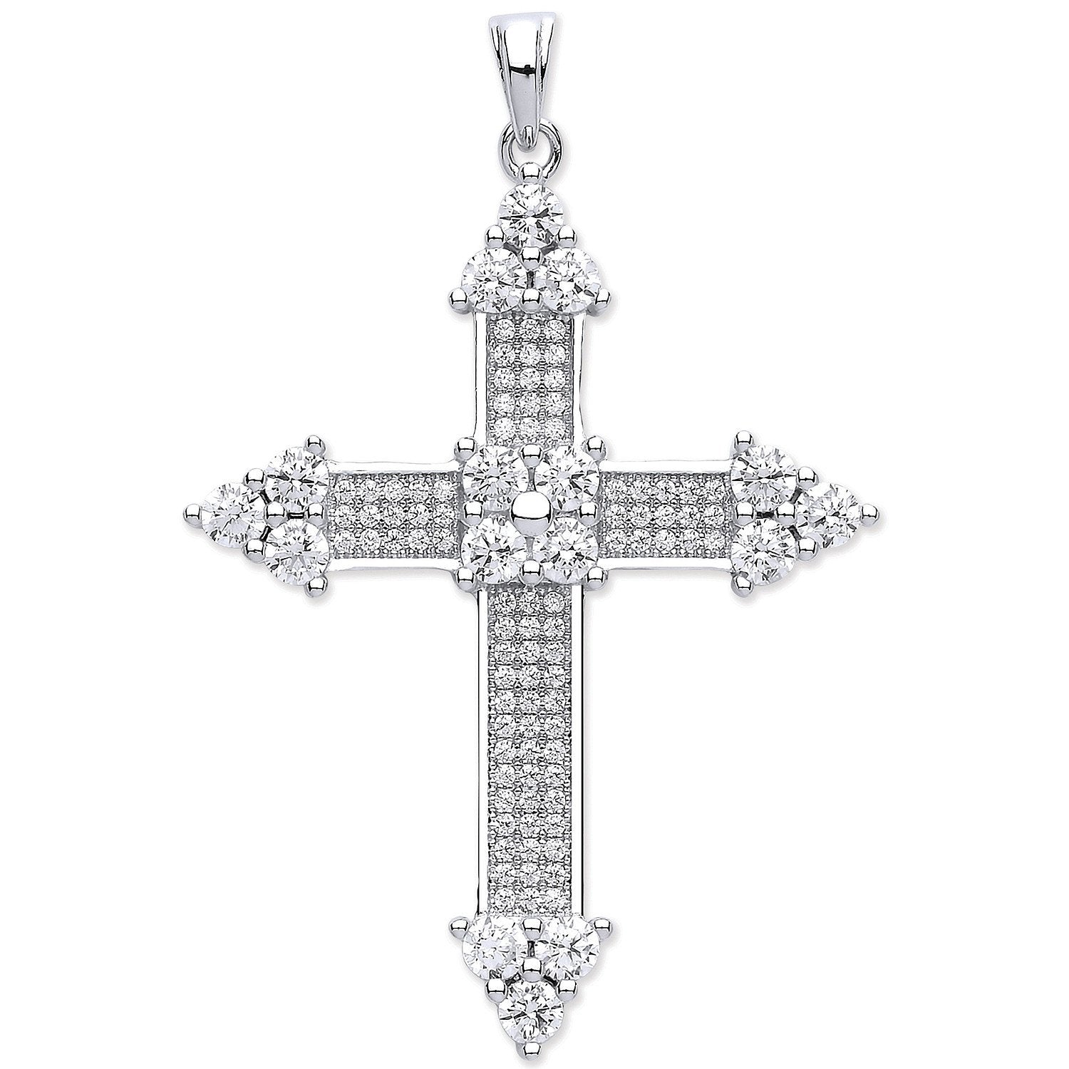 Silver Fancy Cubic Zirconia Cross - Luxury Watch - Certified Authentic - Swiss Made – Luxury Watch by Imperial Time UK